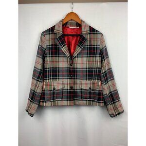 Joan Rivers XS Womens Plaid Blazer Jacket